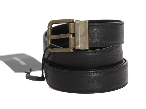 Black Leather Logo Belt