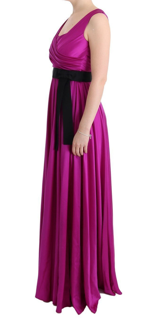 Hot Pink Silk Women's Designer Ballgown Satin Shiny Dress