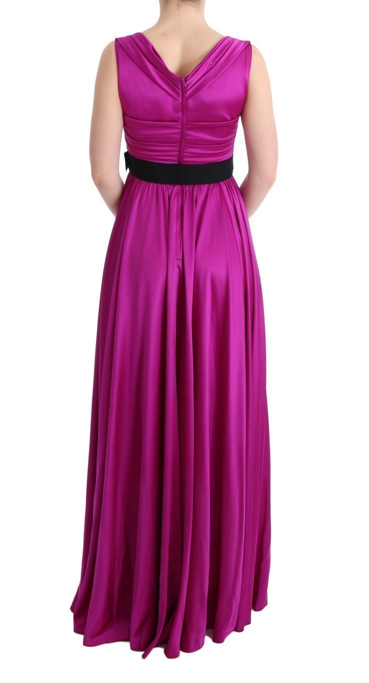 Hot Pink Silk Women's Designer Ballgown Satin Shiny Dress