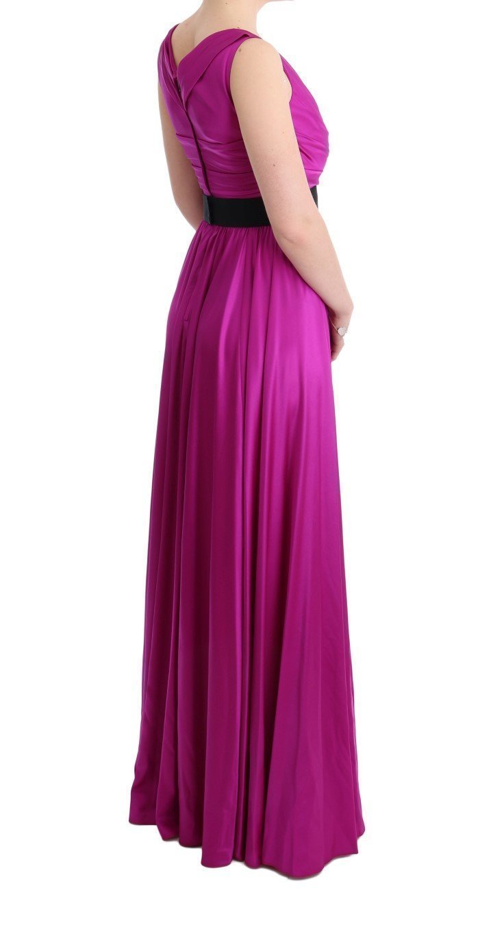 Hot Pink Silk Women's Designer Ballgown Satin Shiny Dress