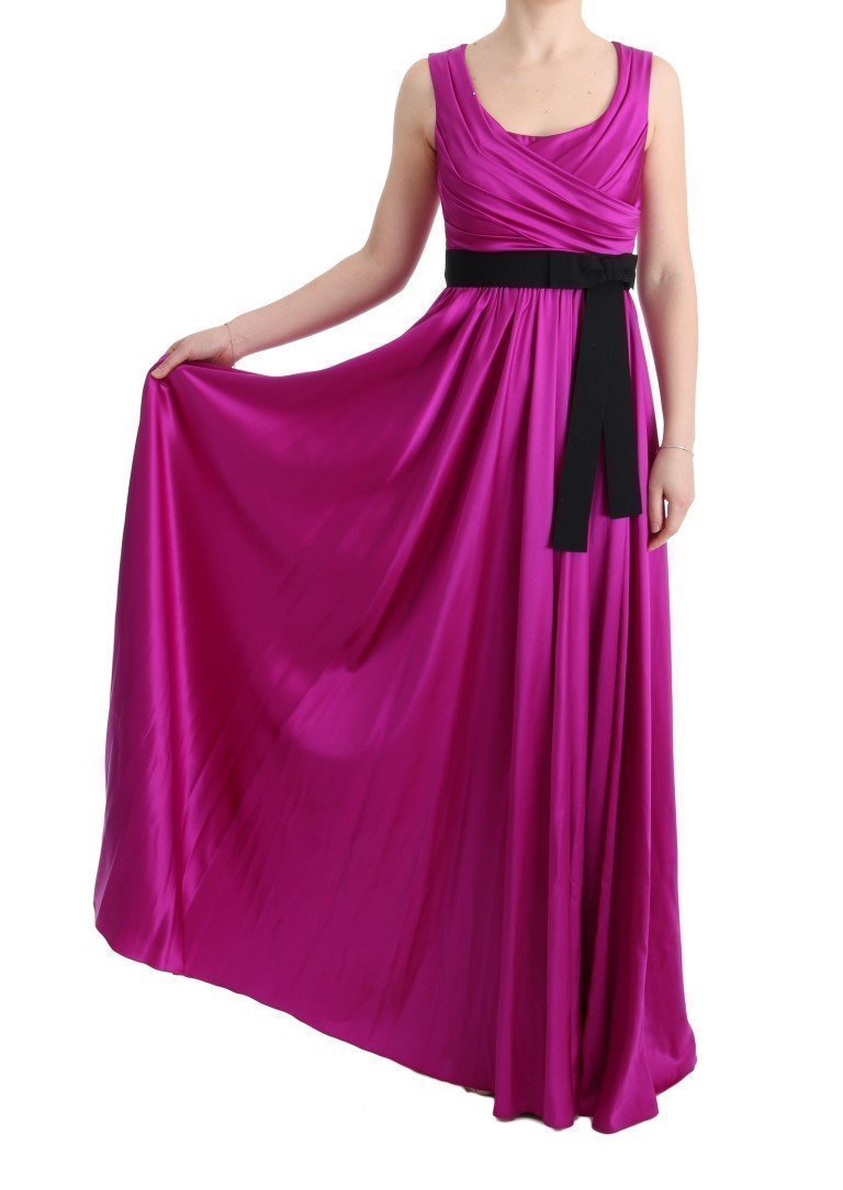 Hot Pink Silk Women's Designer Ballgown Satin Shiny Dress