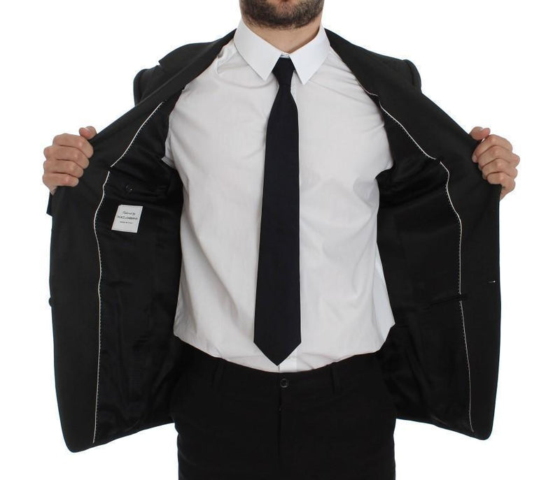 Gray Slim Fit Wool Silk Blazer