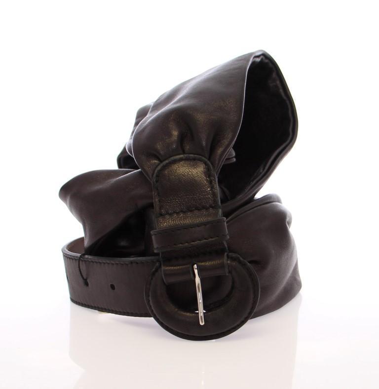 Black Purple Leather Logo Belt Wide Waist
