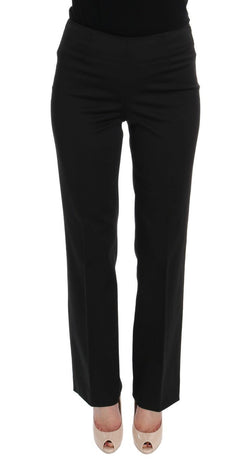 Black Stretch Straight Fit Dress Pants