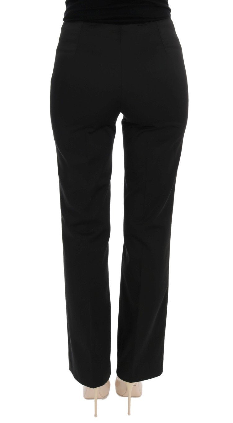 Black Stretch Straight Fit Dress Pants