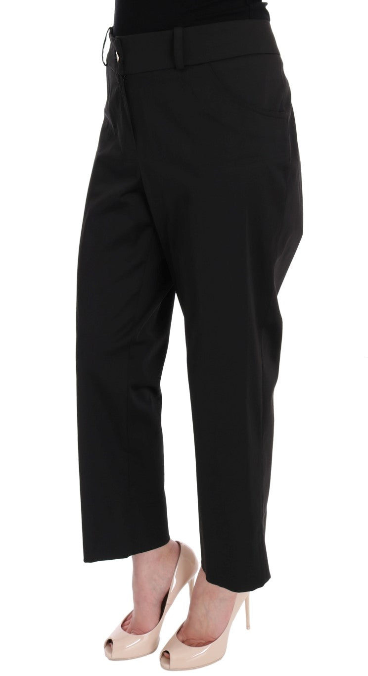 Black Wool Capri Dress Pants