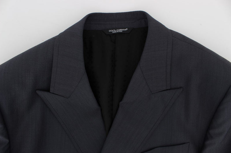 Blue Slim Fit Wool Silk Blazer