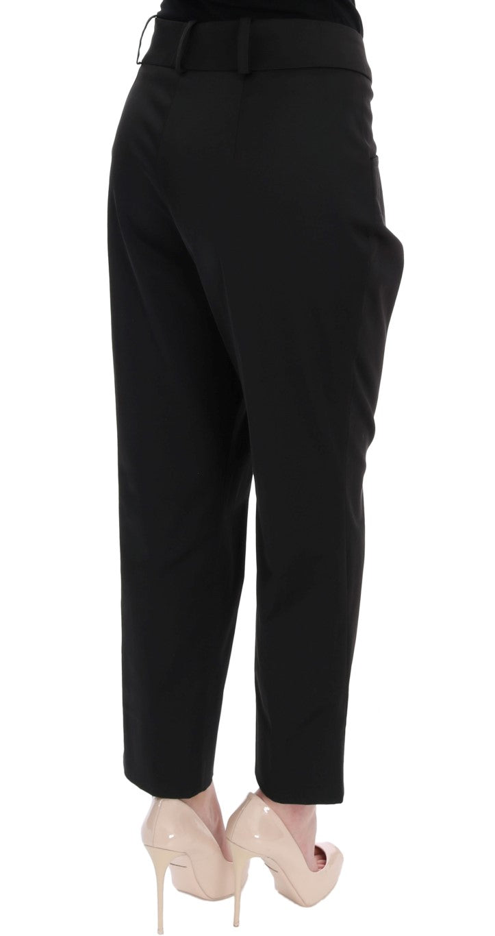 Black Wool Capri Dress Pants