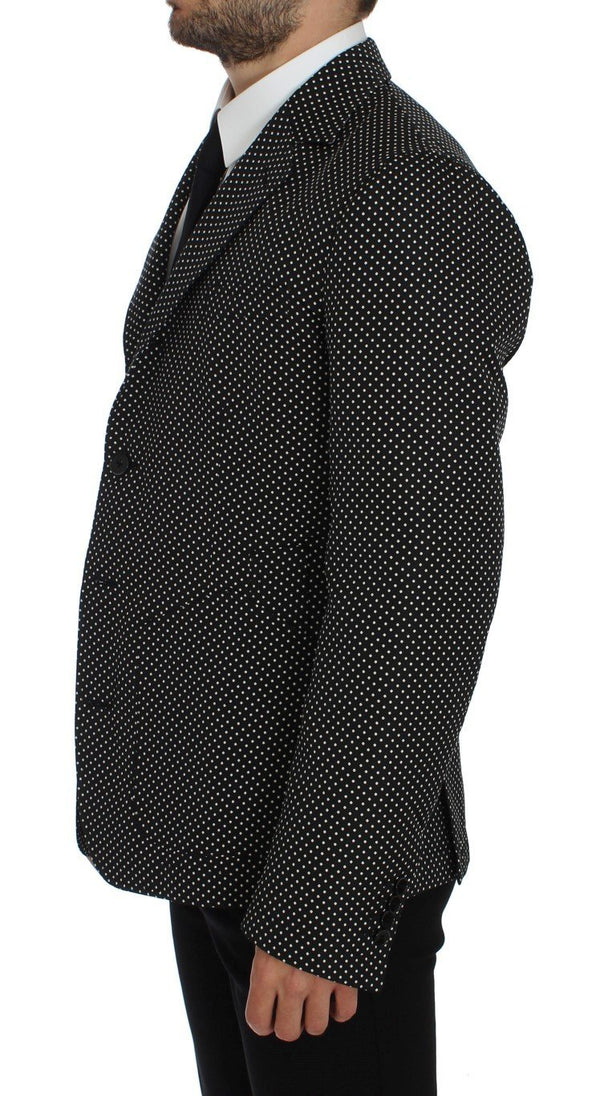 Black White Polka Dotted Blazer Jacket
