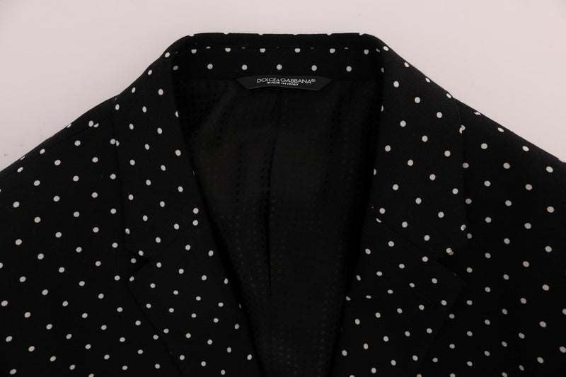 Black Wool Polka Dot MARTINI Slim fit Suit