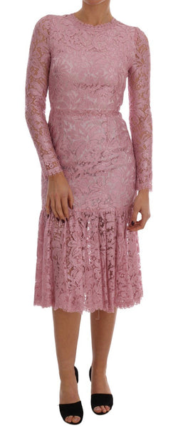 Pink Taormina Lace Floral Dress