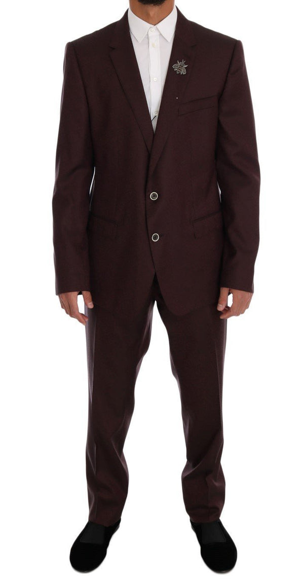 Bordeaux Wool Silk Crystal Slim fit Suit