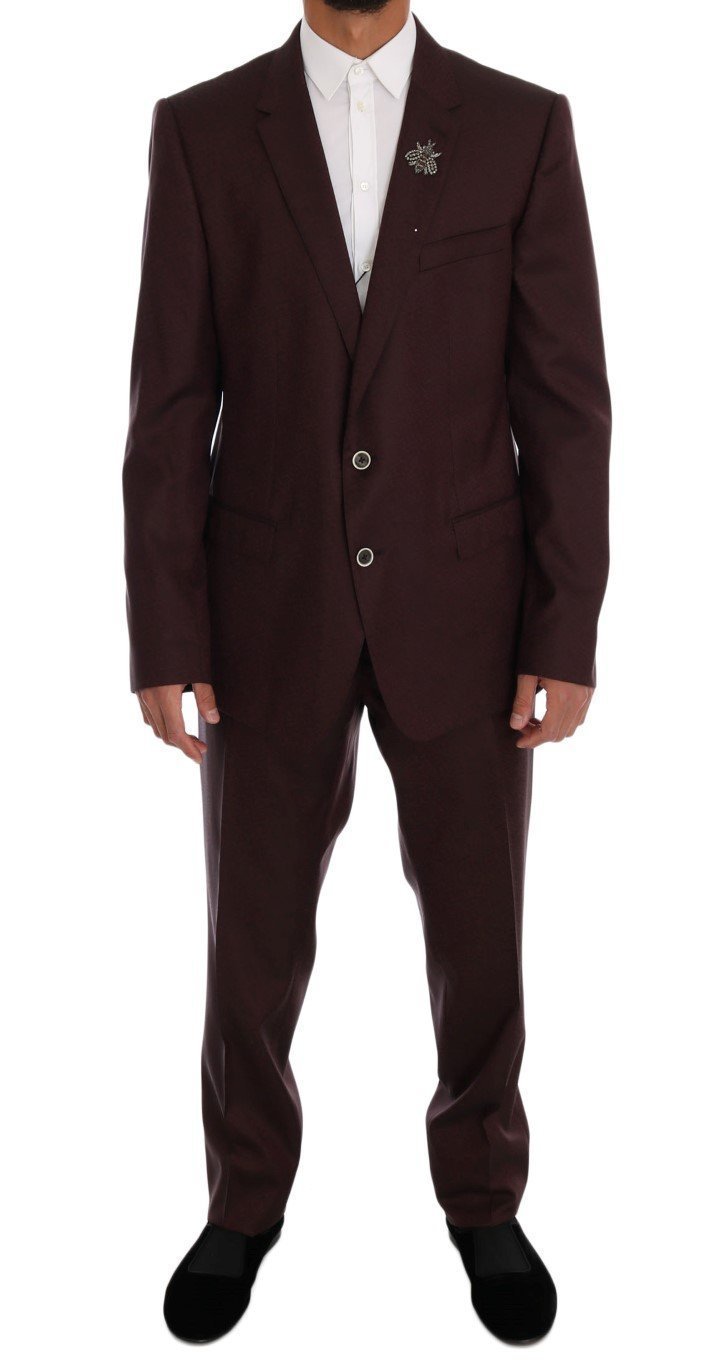 Bordeaux Wool Silk Crystal Slim fit Suit