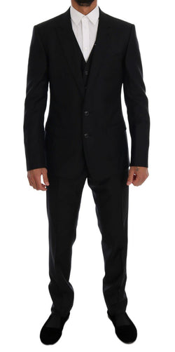 Black Wool Silk MARTINI Slim fit Suit
