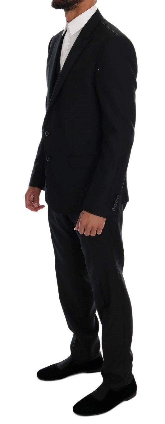 Black Wool Silk MARTINI Slim fit Suit