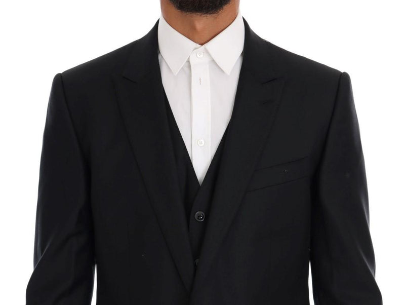 Black Wool Silk MARTINI Slim fit Suit