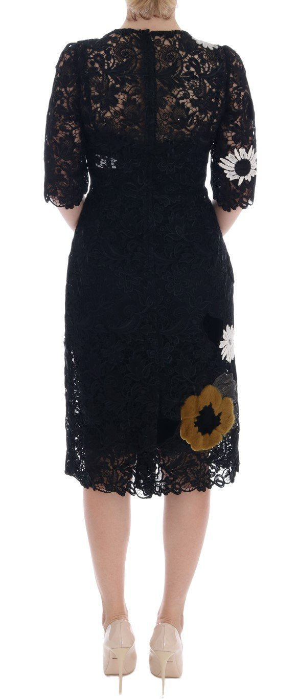 Black Floral Lace Floral Sicily Dress