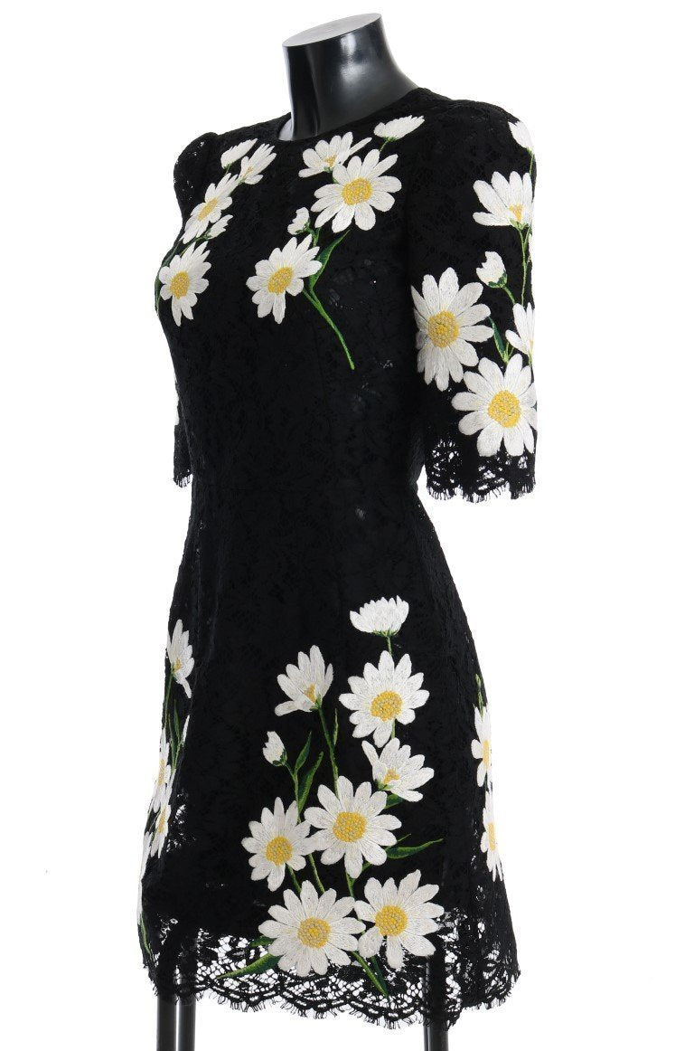 Black Floral Lace Chamomile Sicily Dress