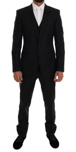 Black Wool Silk MARTINI Slim fit Suit