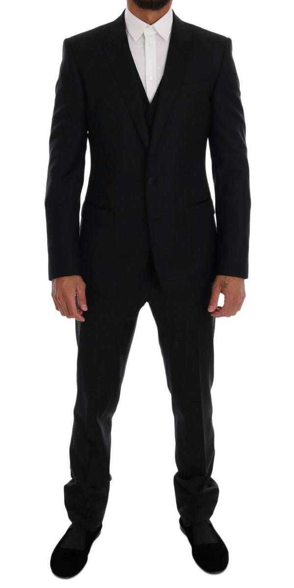 Black Wool Silk MARTINI Slim fit Suit