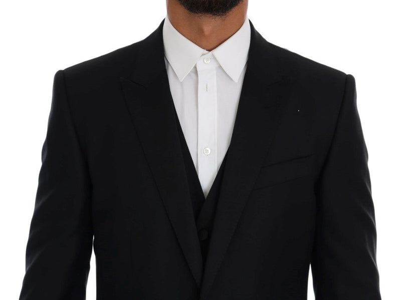 Black Wool Silk MARTINI Slim fit Suit