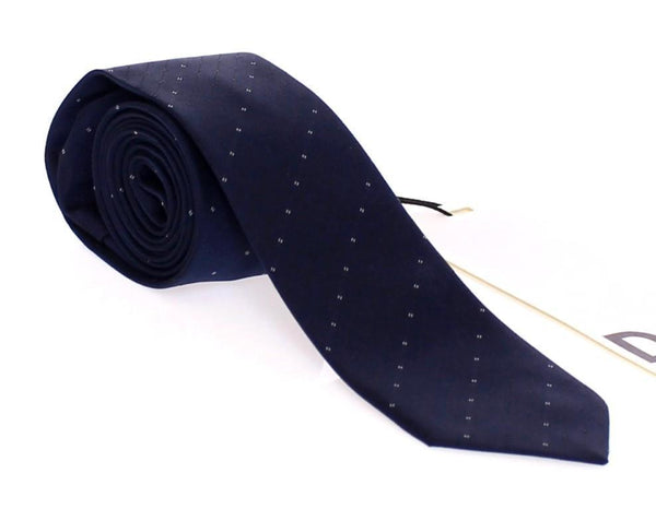 Blue Pattern Slim Neck Tie