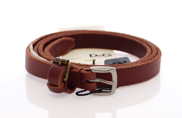 Brown Leather Logo Belt
