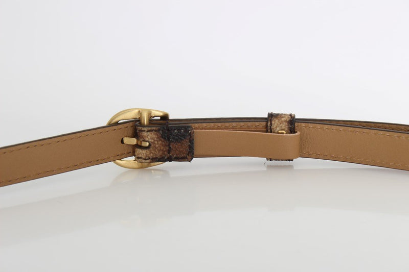 Brown Leopard Gold Buckle Belt