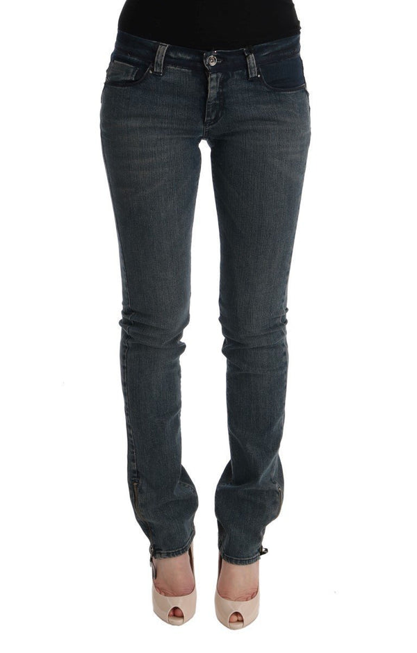 Gray Cotton Stretch Denim Jeans