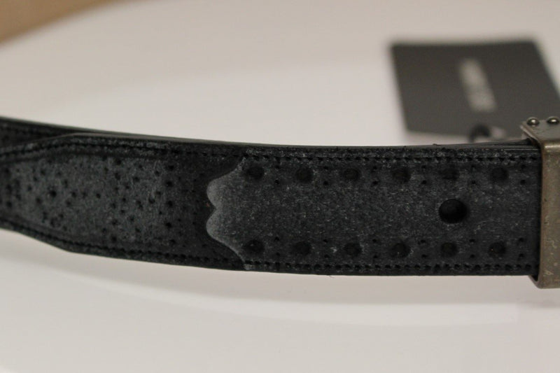 Blue Leather Logo Belt