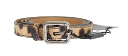 Brown Leopard Silver Buckle Belt