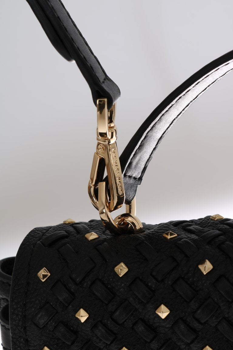 Black CASSIE Leather Messenger Bag