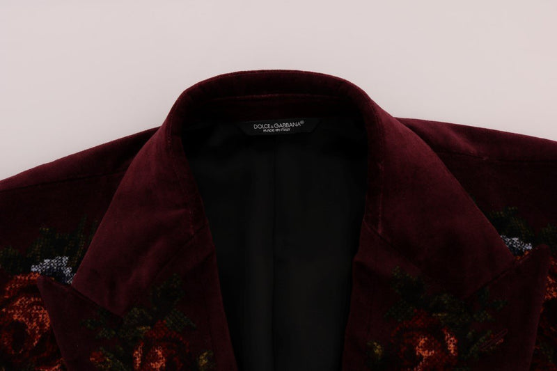 Bordeaux Velvet Floral Angel Coat