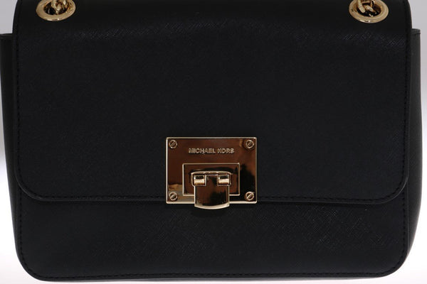 Black TINA Leather Shoulder Bag