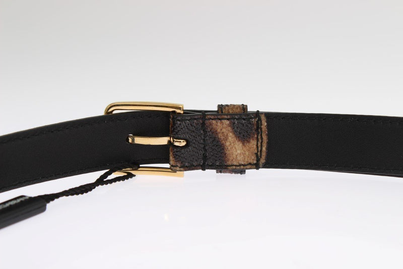 Brown Leopard Gold Buckle Belt
