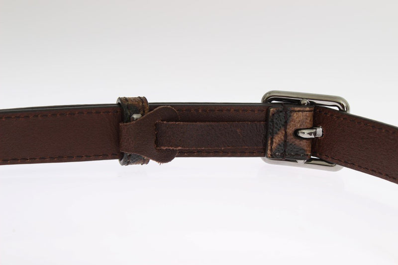 Brown Leopard Silver Buckle Belt