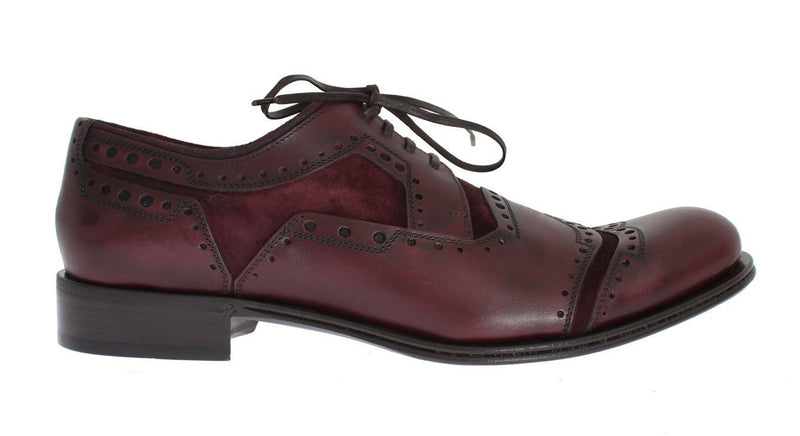 Bordeaux Leather Derby Wingtip Shoes