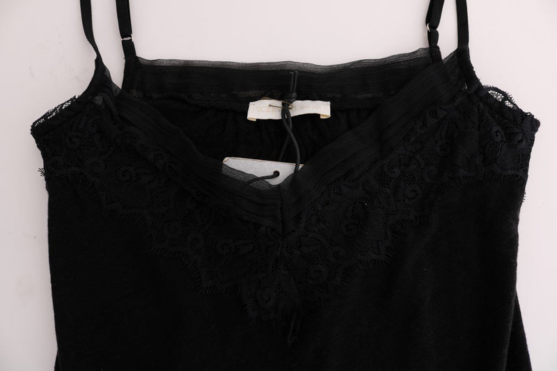Black Wool Camisole Lingerie Top