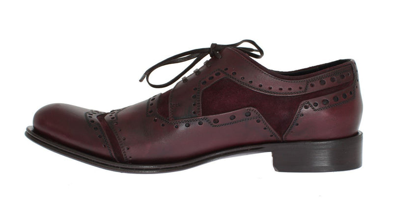 Bordeaux Leather Derby Wingtip Shoes