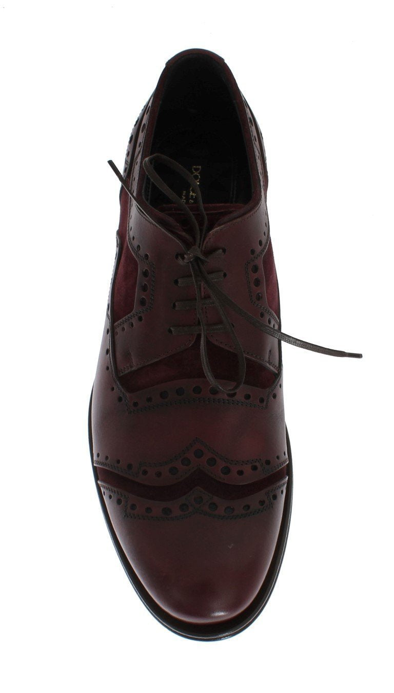 Bordeaux Leather Derby Wingtip Shoes