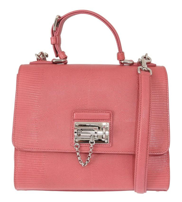 Pink MONICA Leather Shoulder Satchel Bag