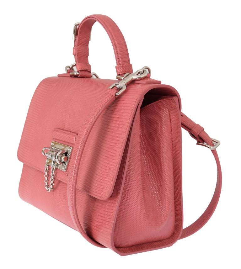 Pink MONICA Leather Shoulder Satchel Bag