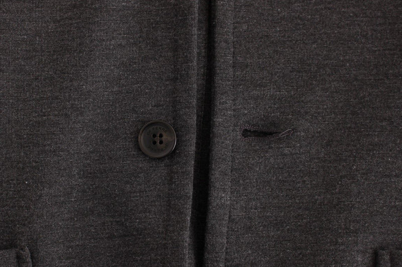Gray Comfort Stretch Two Button Blazer
