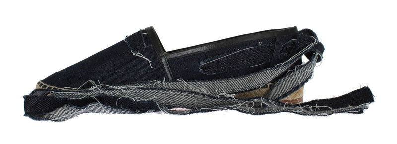 Blue Denim Strap Loafers Espadrilles