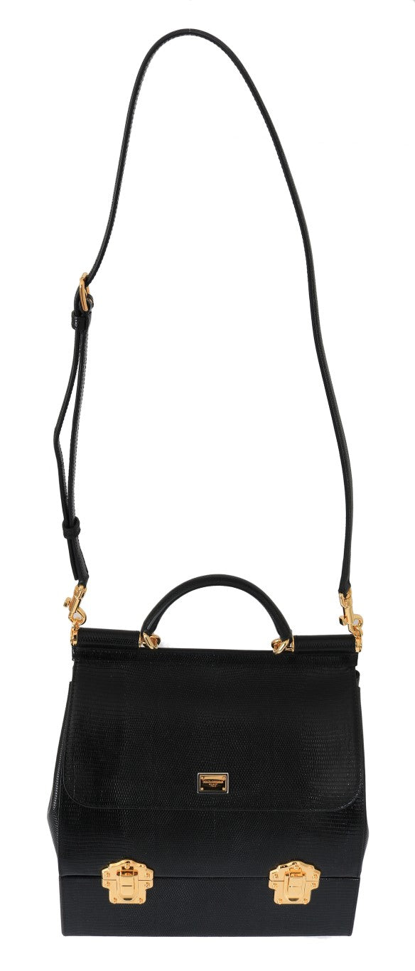 Black SICILY Leather Shoulder Bag