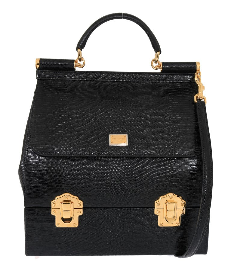 Black SICILY Leather Shoulder Bag