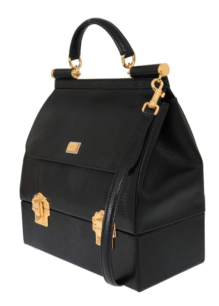 Black SICILY Leather Shoulder Bag