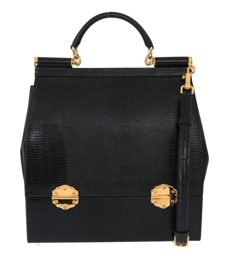 Black SICILY Leather Shoulder Bag