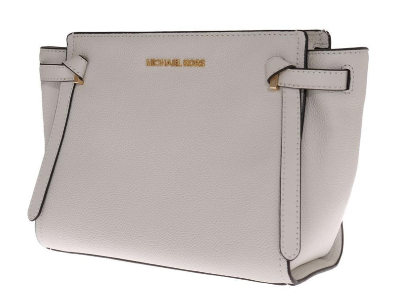 White CASSIE Leather Messenger Bag