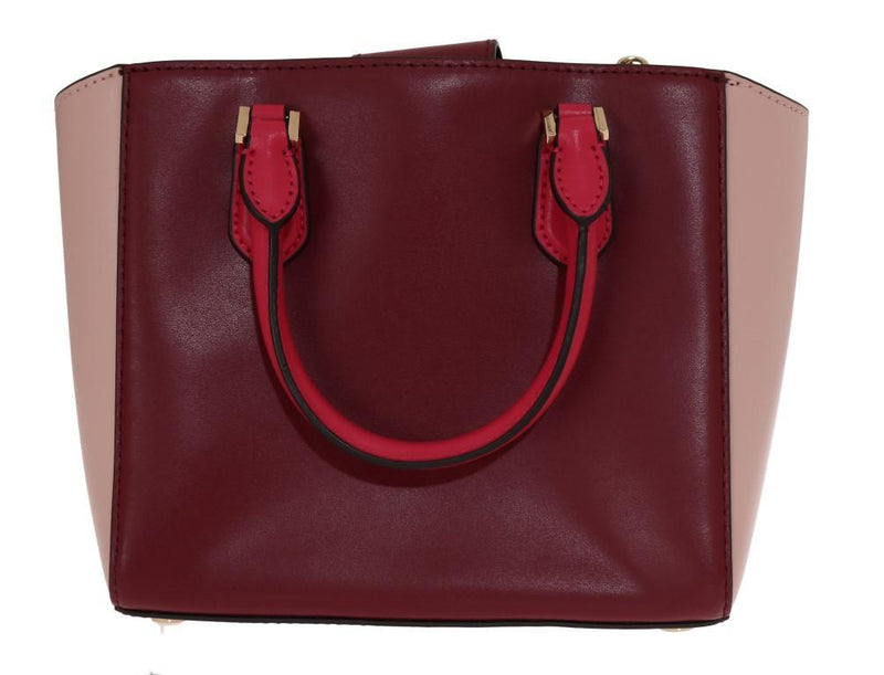 Red CAROLYN Leather Tote Bag